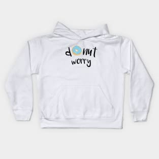 Donut Worry Blue Kids Hoodie